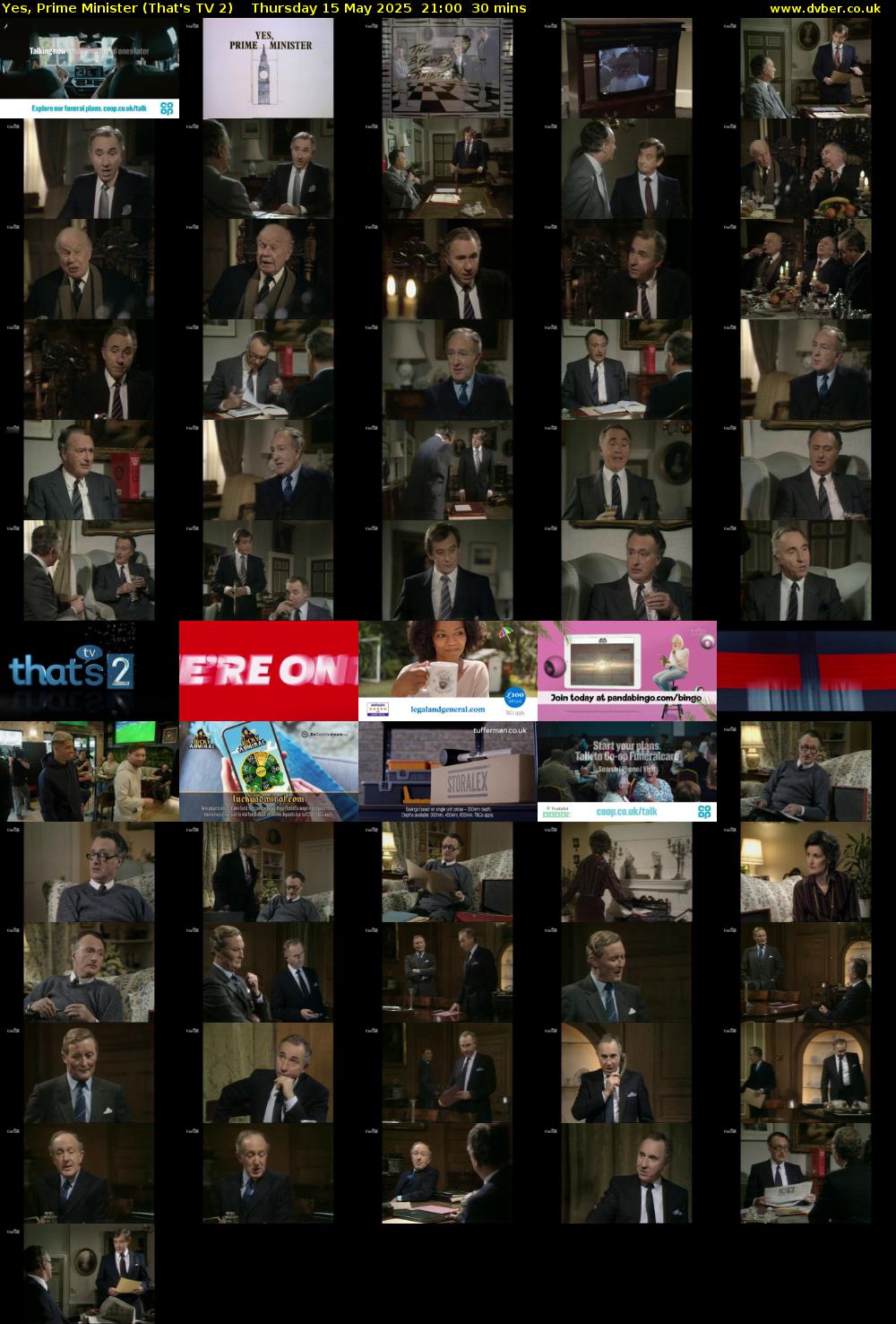 Yes, Prime Minister (That's TV 2) Thursday 15 May 2025 21:00 - 21:30