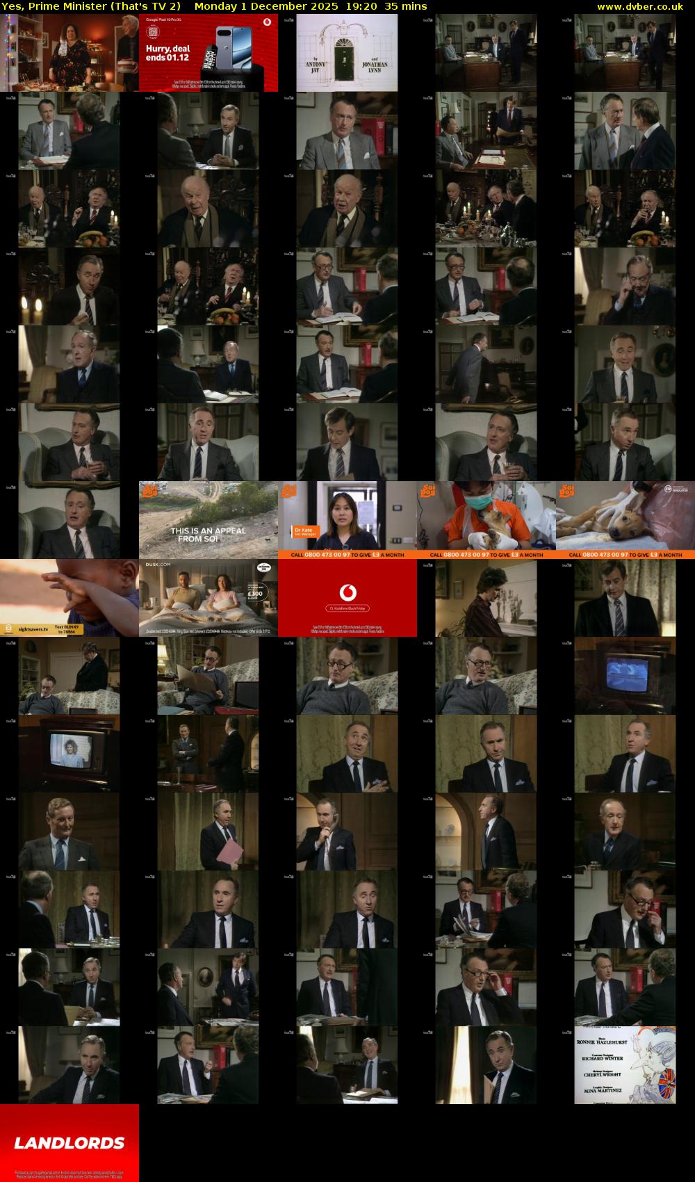 Yes, Prime Minister (That's TV 2) Monday 1 December 2025 19:20 - 19:55