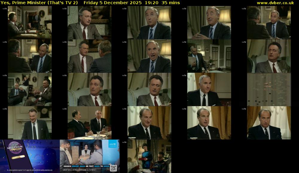 Yes, Prime Minister (That's TV 2) Friday 5 December 2025 19:20 - 19:55