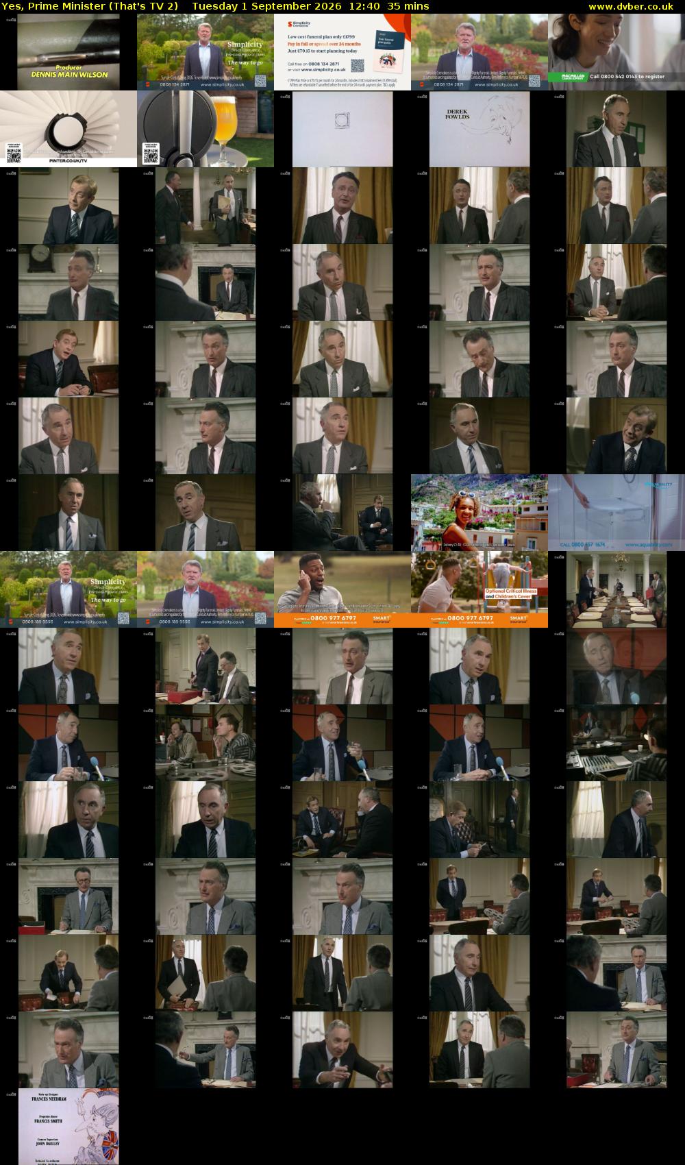 Yes, Prime Minister (That's TV 2) Tuesday 1 September 2026 12:40 - 13:15