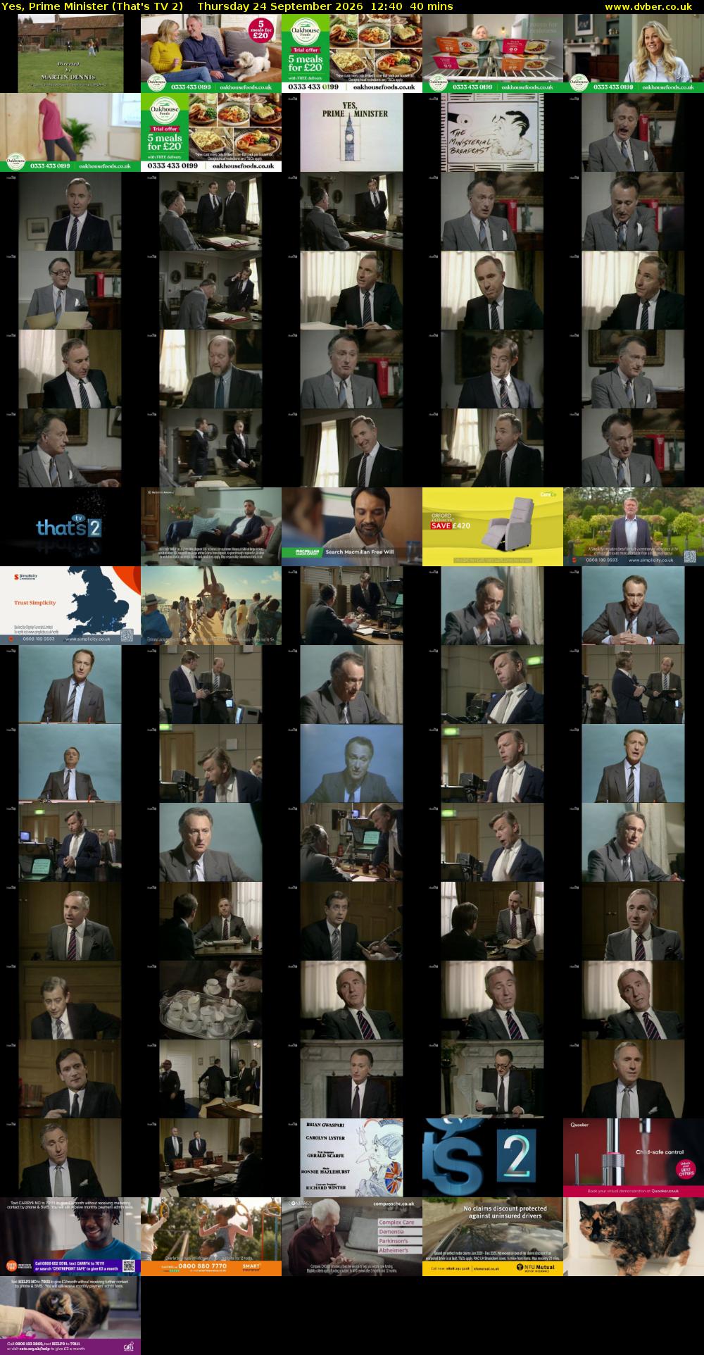 Yes, Prime Minister (That's TV 2) Thursday 24 September 2026 12:40 - 13:20