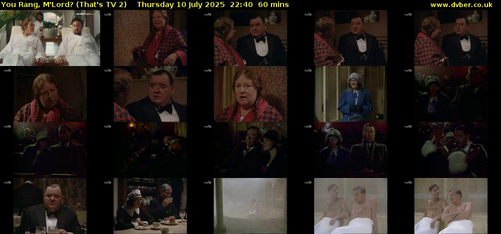 You Rang, M'Lord? (That's TV 2) Thursday 10 July 2025 22:40 - 23:40