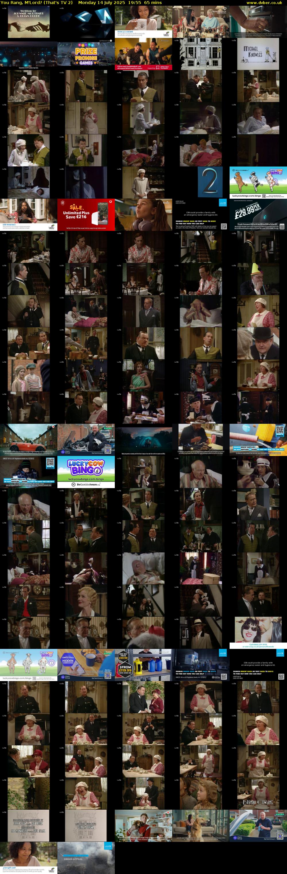You Rang, M'Lord? (That's TV 2) Monday 14 July 2025 19:55 - 21:00