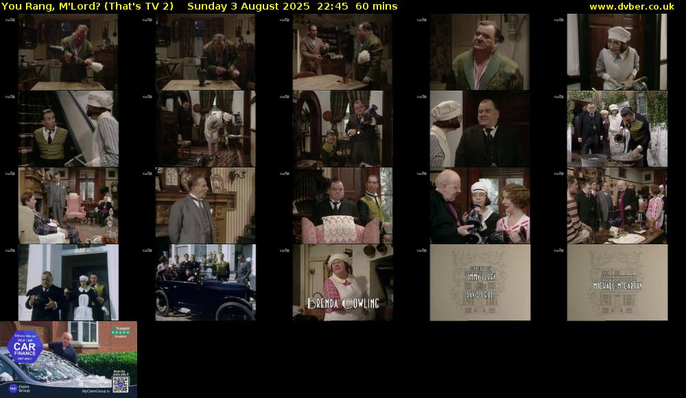 You Rang, M'Lord? (That's TV 2) Sunday 3 August 2025 22:45 - 23:45