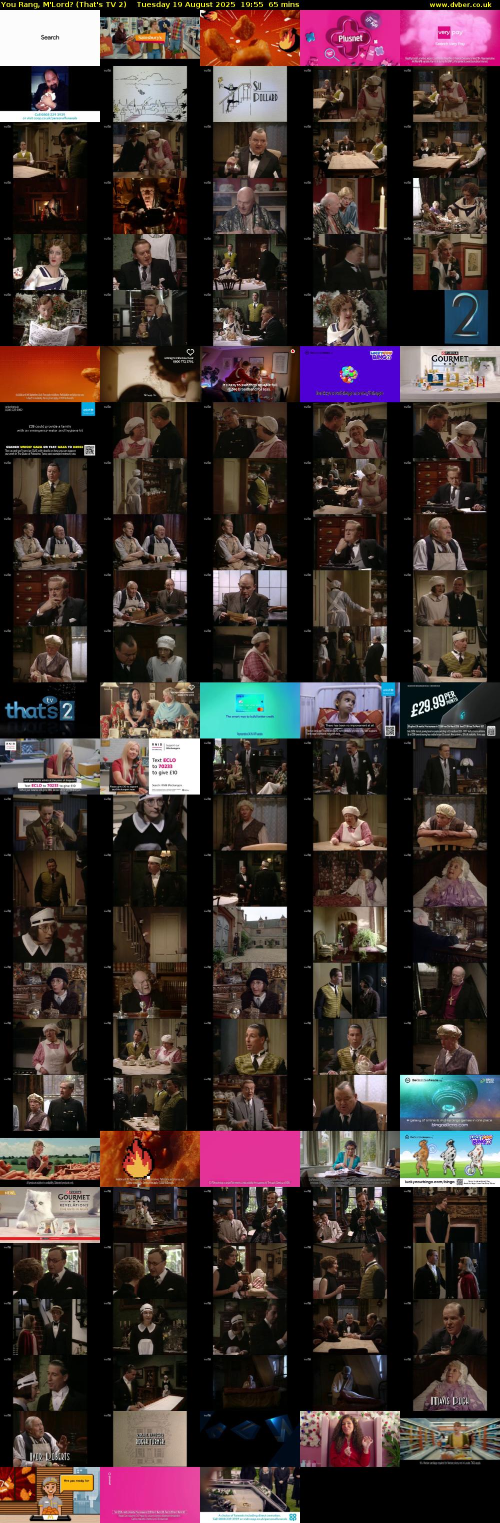You Rang, M'Lord? (That's TV 2) Tuesday 19 August 2025 19:55 - 21:00