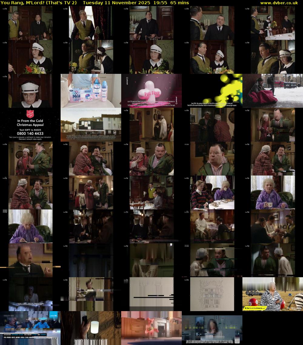 You Rang, M'Lord? (That's TV 2) Tuesday 11 November 2025 19:55 - 21:00