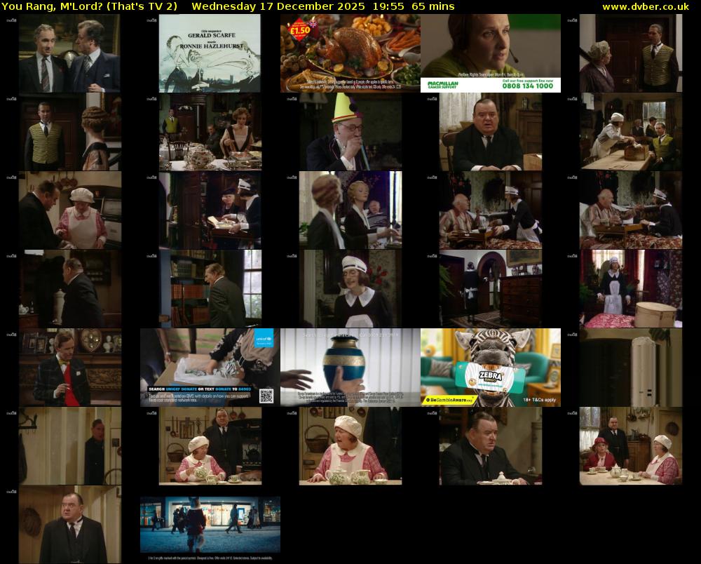 You Rang, M'Lord? (That's TV 2) Wednesday 17 December 2025 19:55 - 21:00