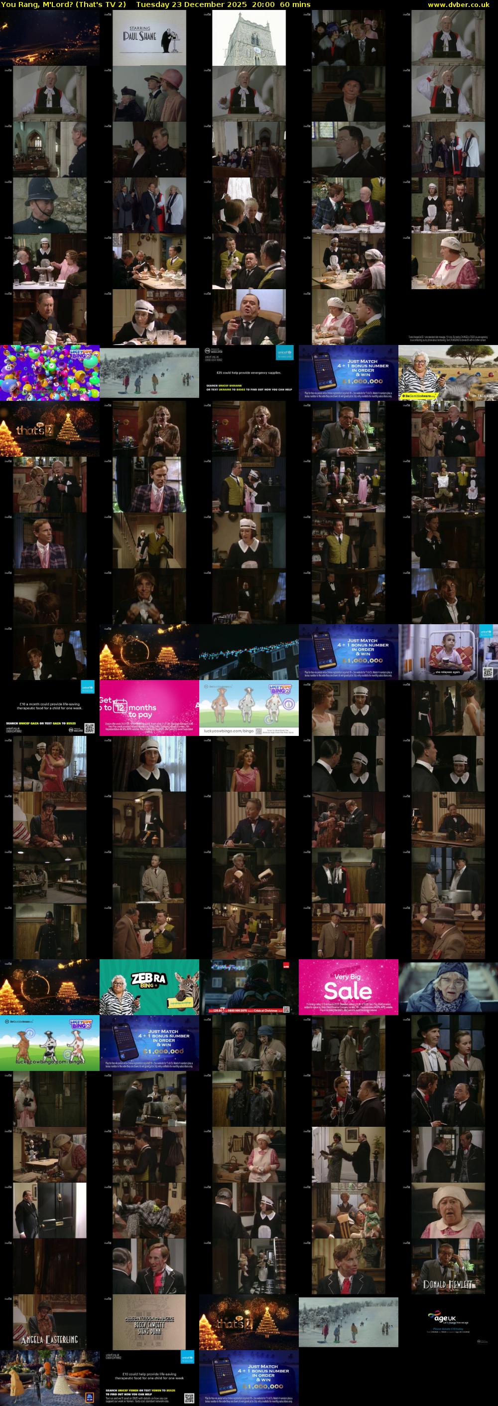 You Rang, M'Lord? (That's TV 2) Tuesday 23 December 2025 20:00 - 21:00