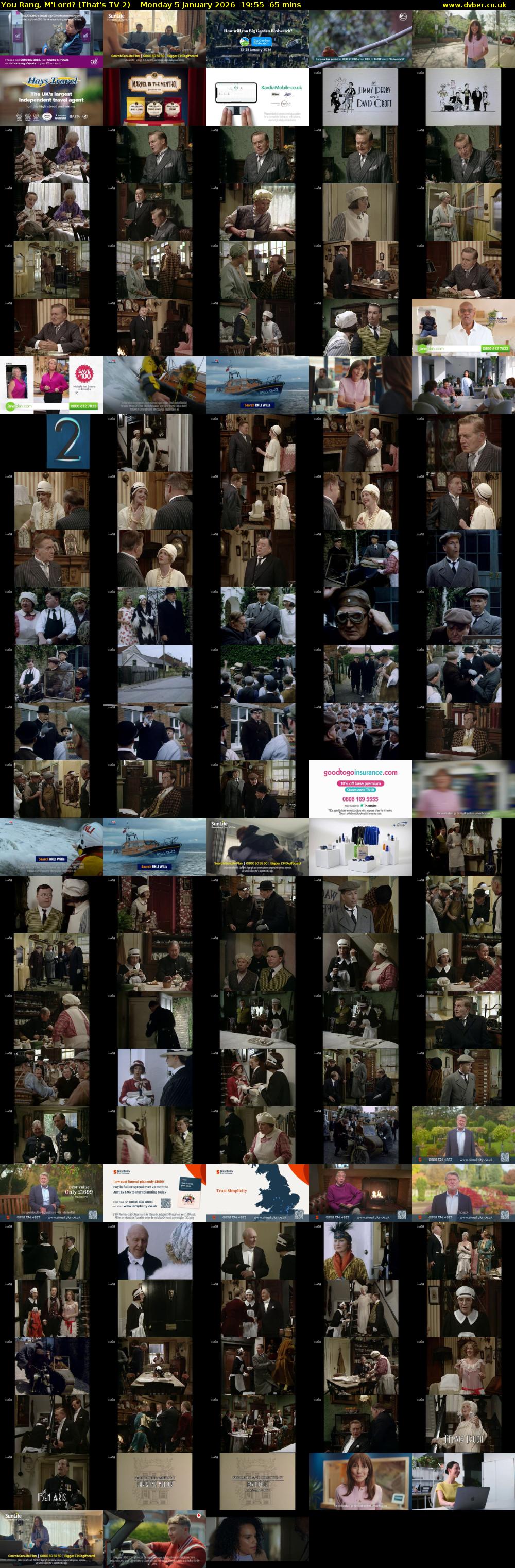 You Rang, M'Lord? (That's TV 2) Monday 5 January 2026 19:55 - 21:00