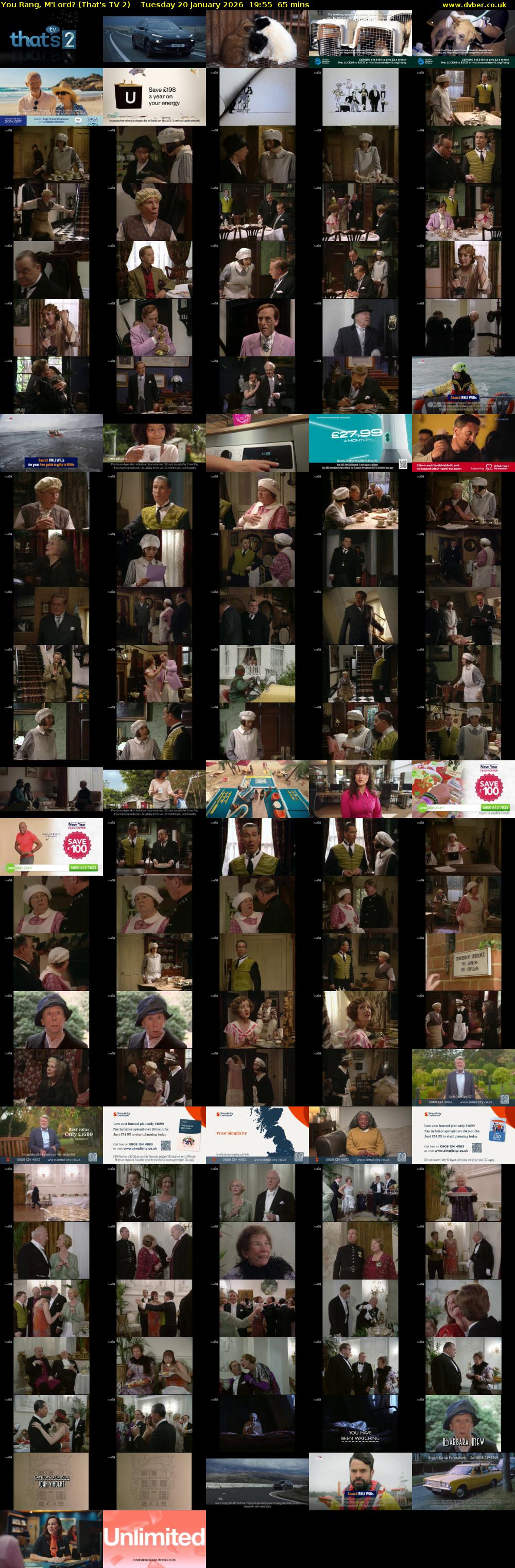 You Rang, M'Lord? (That's TV 2) Tuesday 20 January 2026 19:55 - 21:00