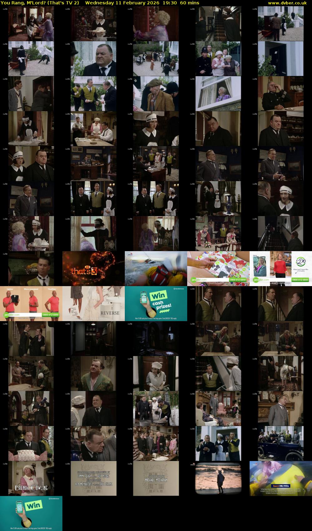 You Rang, M'Lord? (That's TV 2) Wednesday 11 February 2026 19:30 - 20:30