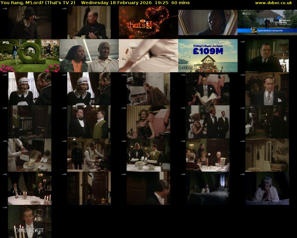 You Rang, M'Lord? (That's TV 2) Wednesday 18 February 2026 19:25 - 20:25