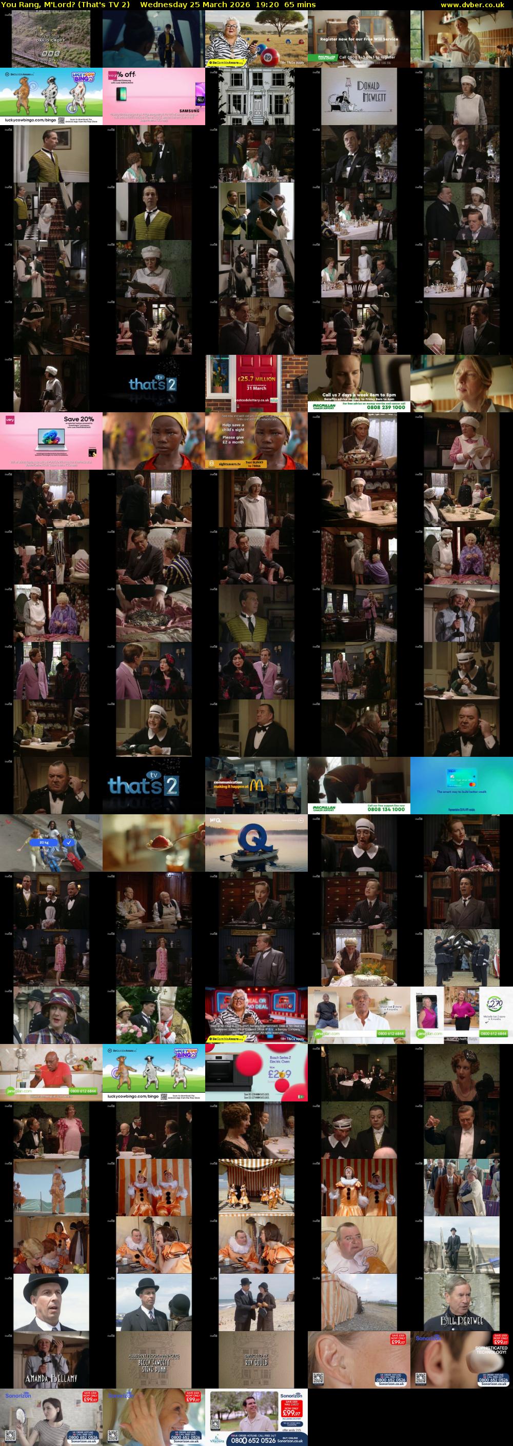 You Rang, M'Lord? (That's TV 2) Wednesday 25 March 2026 19:20 - 20:25