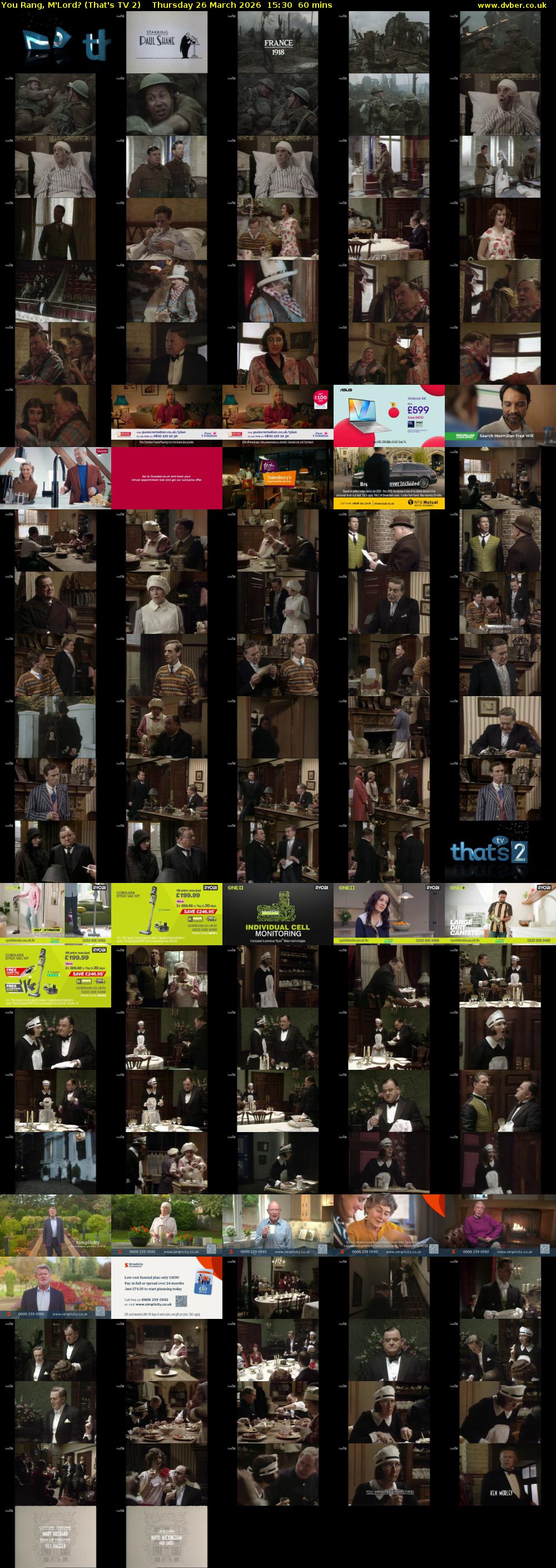 You Rang, M'Lord? (That's TV 2) Thursday 26 March 2026 15:30 - 16:30