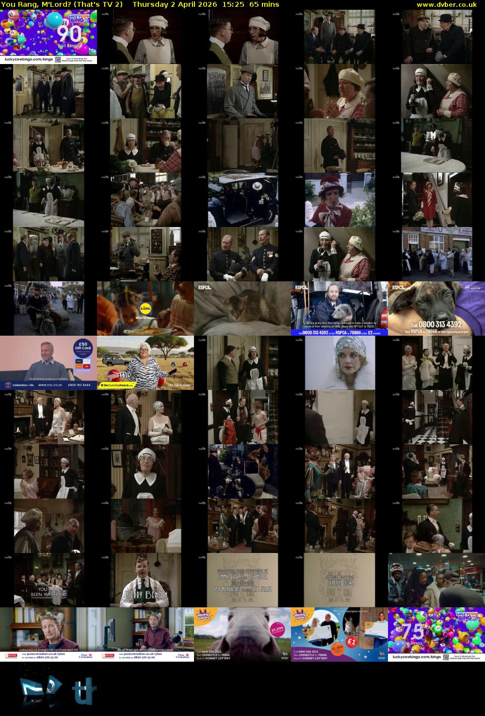 You Rang, M'Lord? (That's TV 2) Thursday 2 April 2026 15:25 - 16:30