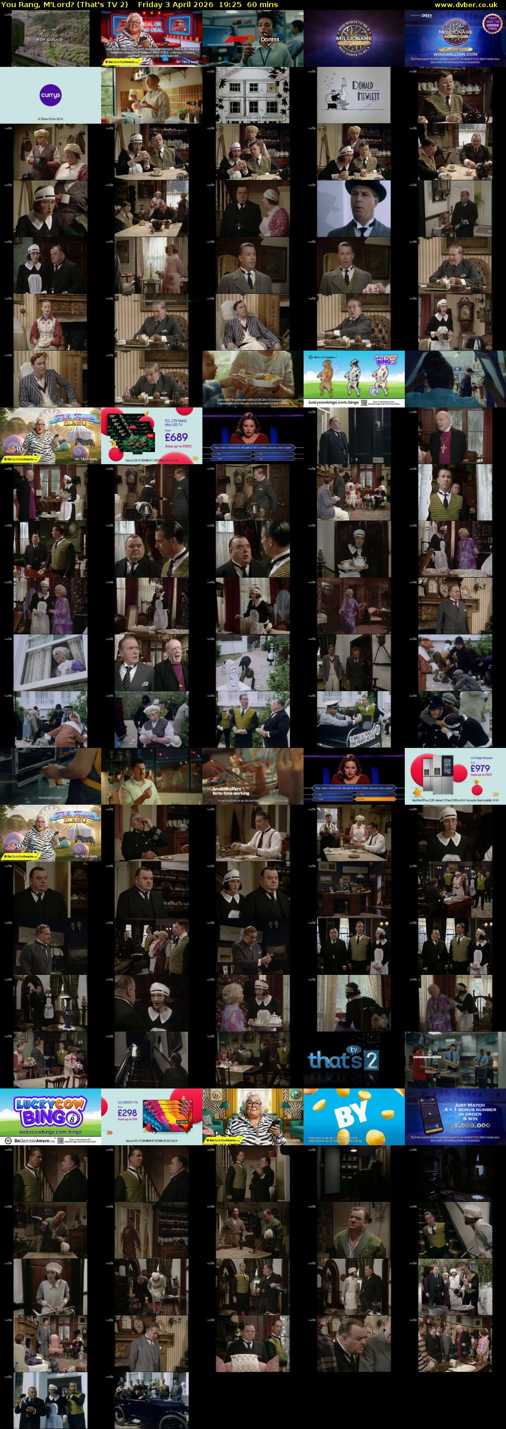 You Rang, M'Lord? (That's TV 2) Friday 3 April 2026 19:25 - 20:25