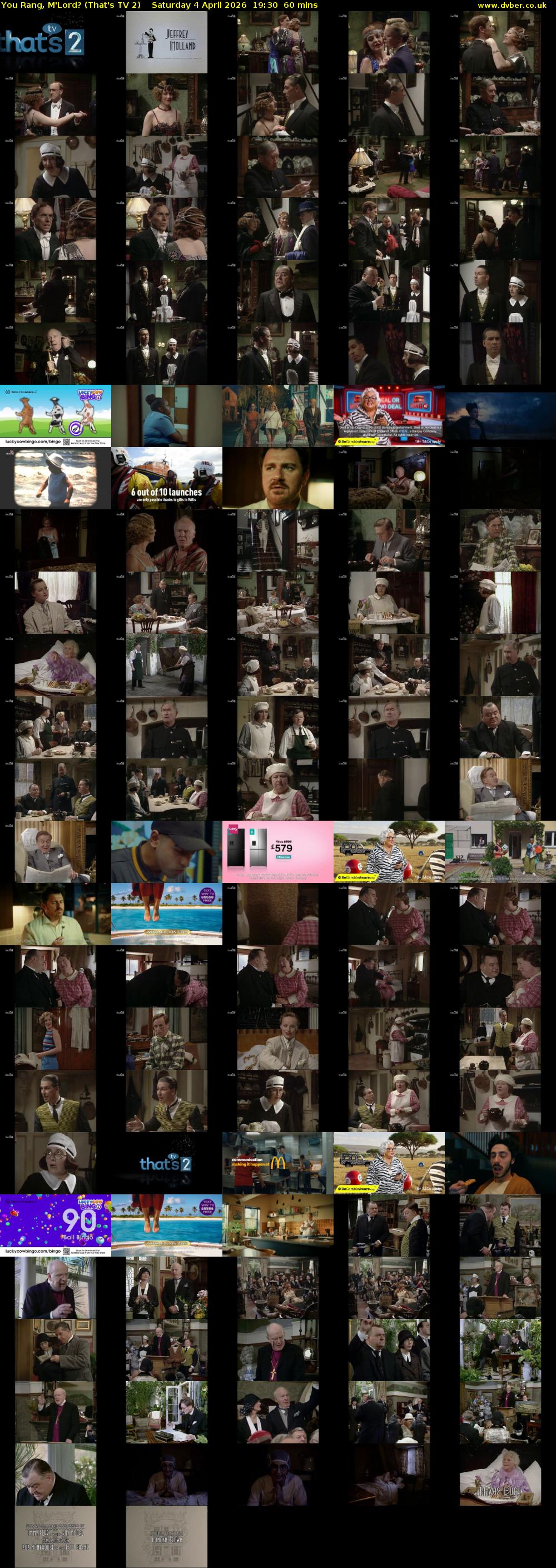 You Rang, M'Lord? (That's TV 2) Saturday 4 April 2026 19:30 - 20:30