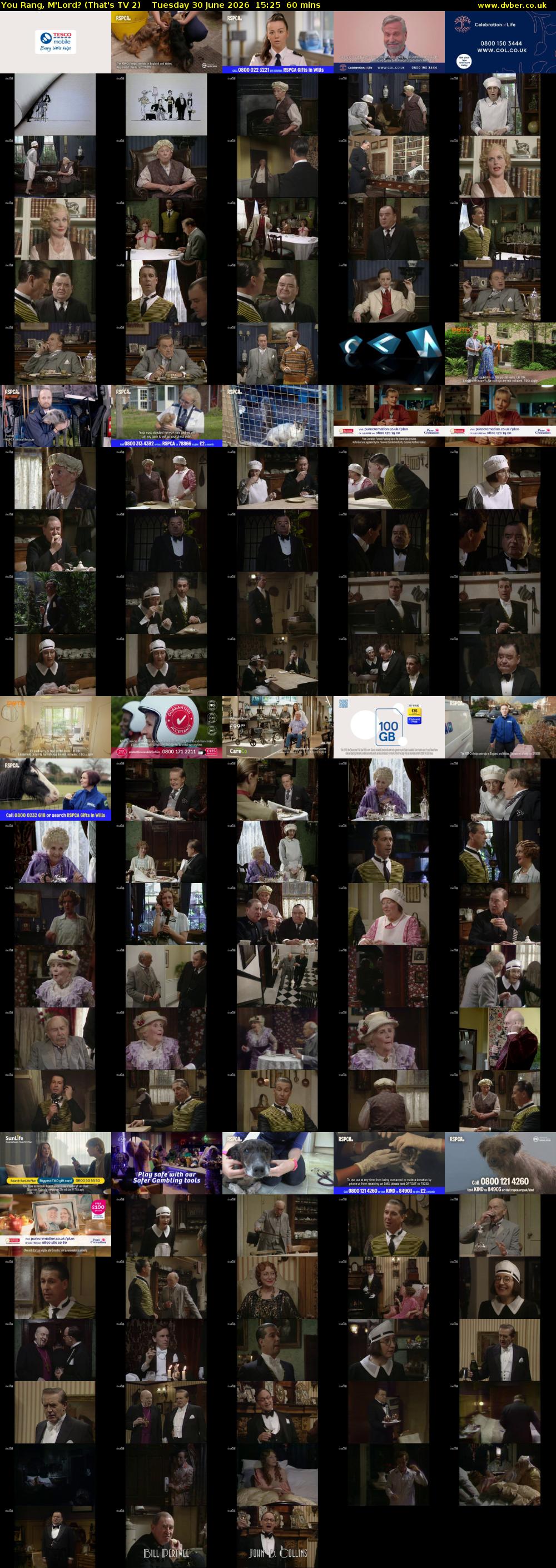 You Rang, M'Lord? (That's TV 2) Tuesday 30 June 2026 15:25 - 16:25