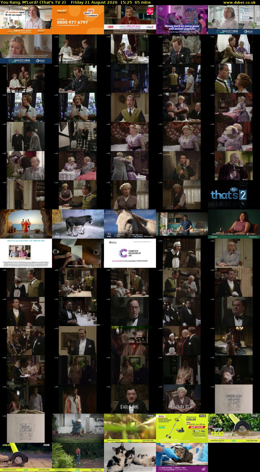 You Rang, M'Lord? (That's TV 2) Friday 21 August 2026 15:25 - 16:30