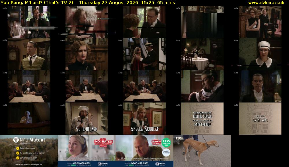 You Rang, M'Lord? (That's TV 2) Thursday 27 August 2026 15:25 - 16:30
