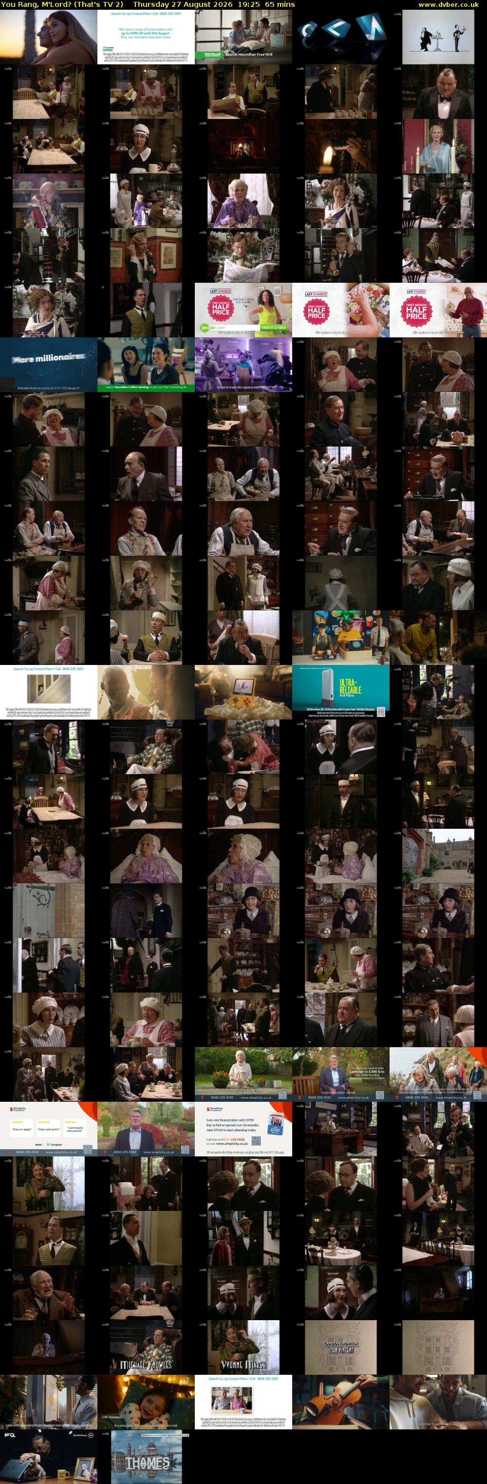 You Rang, M'Lord? (That's TV 2) Thursday 27 August 2026 19:25 - 20:30