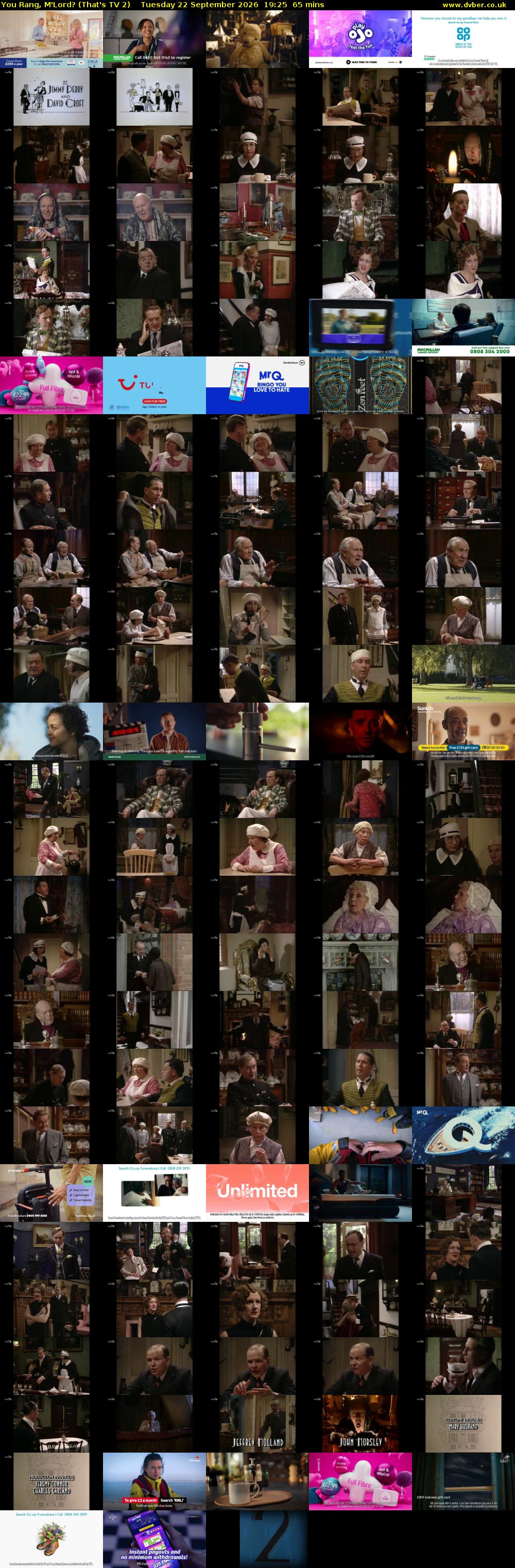 You Rang, M'Lord? (That's TV 2) Tuesday 22 September 2026 19:25 - 20:30