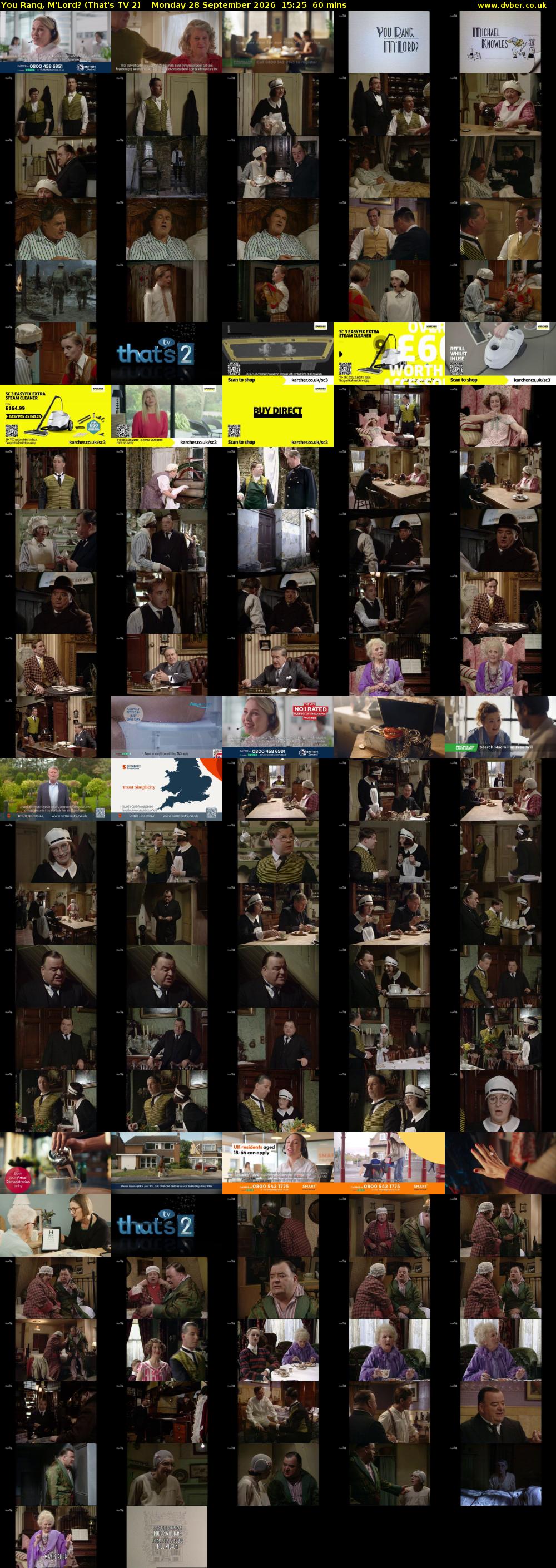 You Rang, M'Lord? (That's TV 2) Monday 28 September 2026 15:25 - 16:25