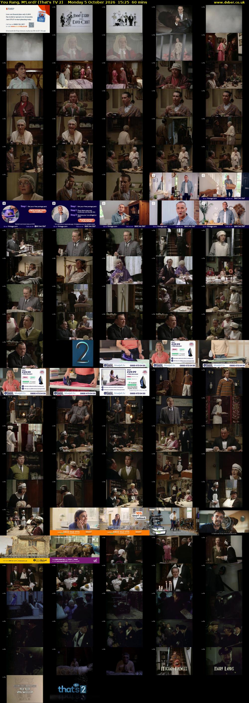 You Rang, M'Lord? (That's TV 2) Monday 5 October 2026 15:25 - 16:25