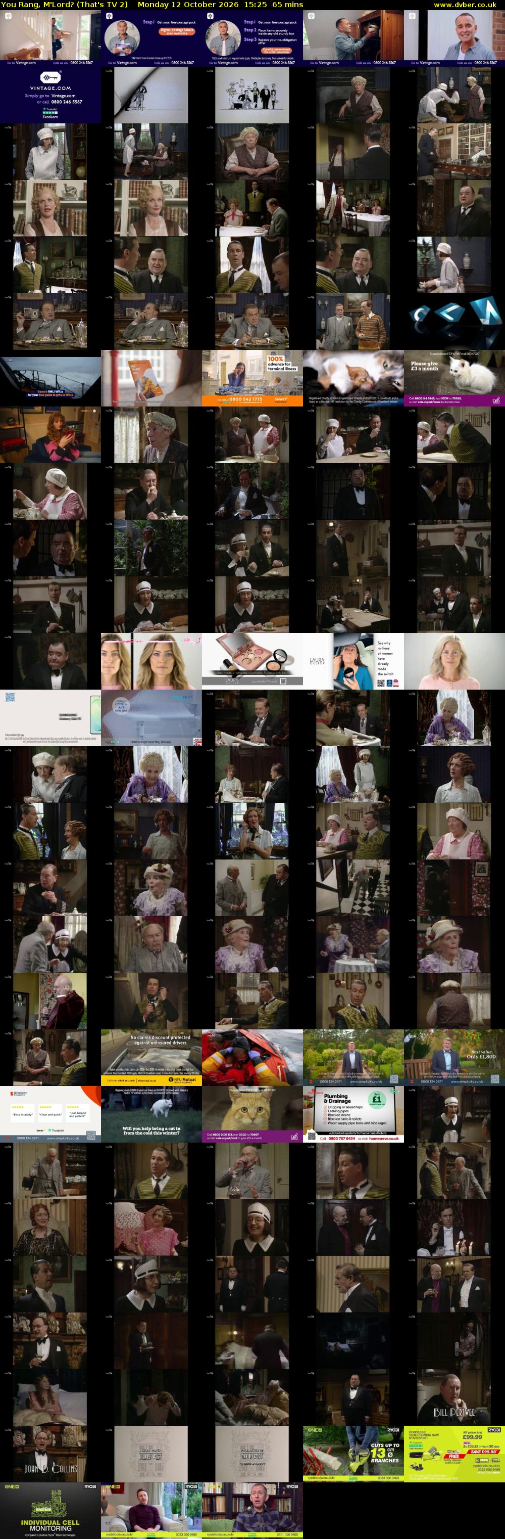 You Rang, M'Lord? (That's TV 2) Monday 12 October 2026 15:25 - 16:30