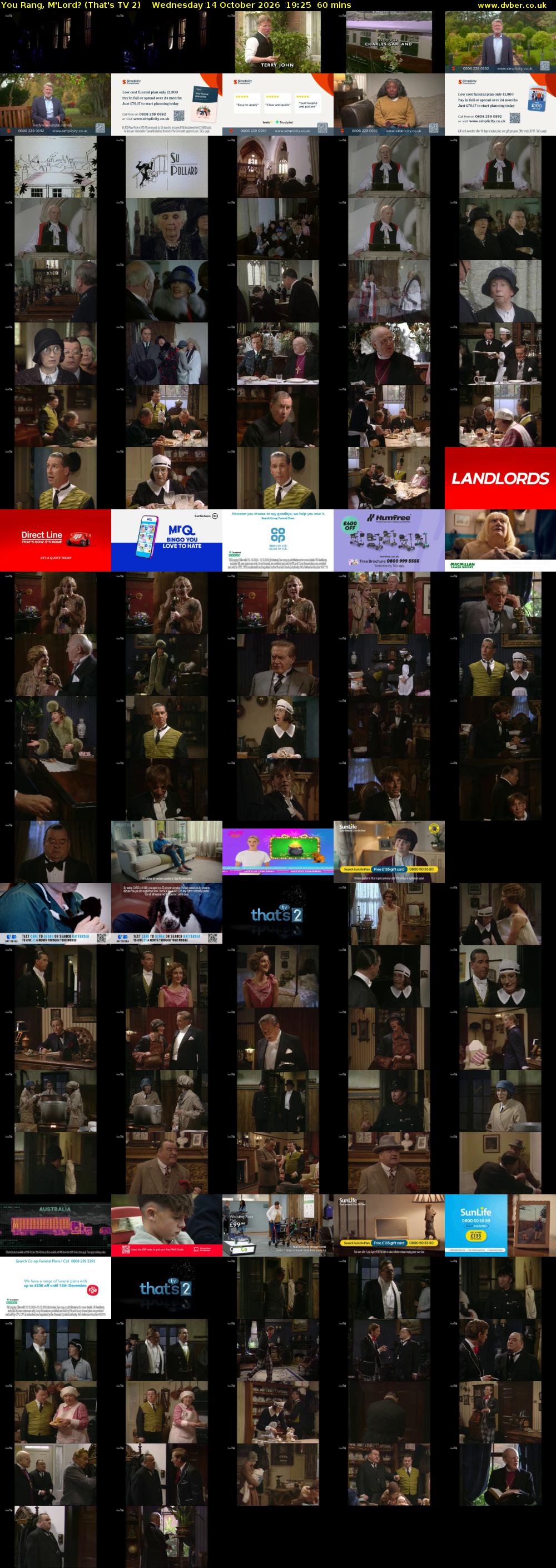 You Rang, M'Lord? (That's TV 2) Wednesday 14 October 2026 19:25 - 20:25