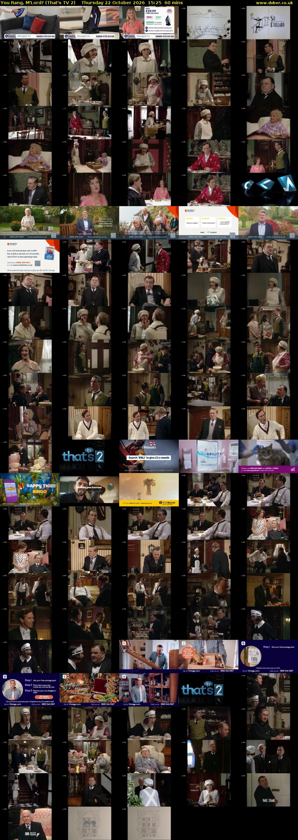 You Rang, M'Lord? (That's TV 2) Thursday 22 October 2026 15:25 - 16:25