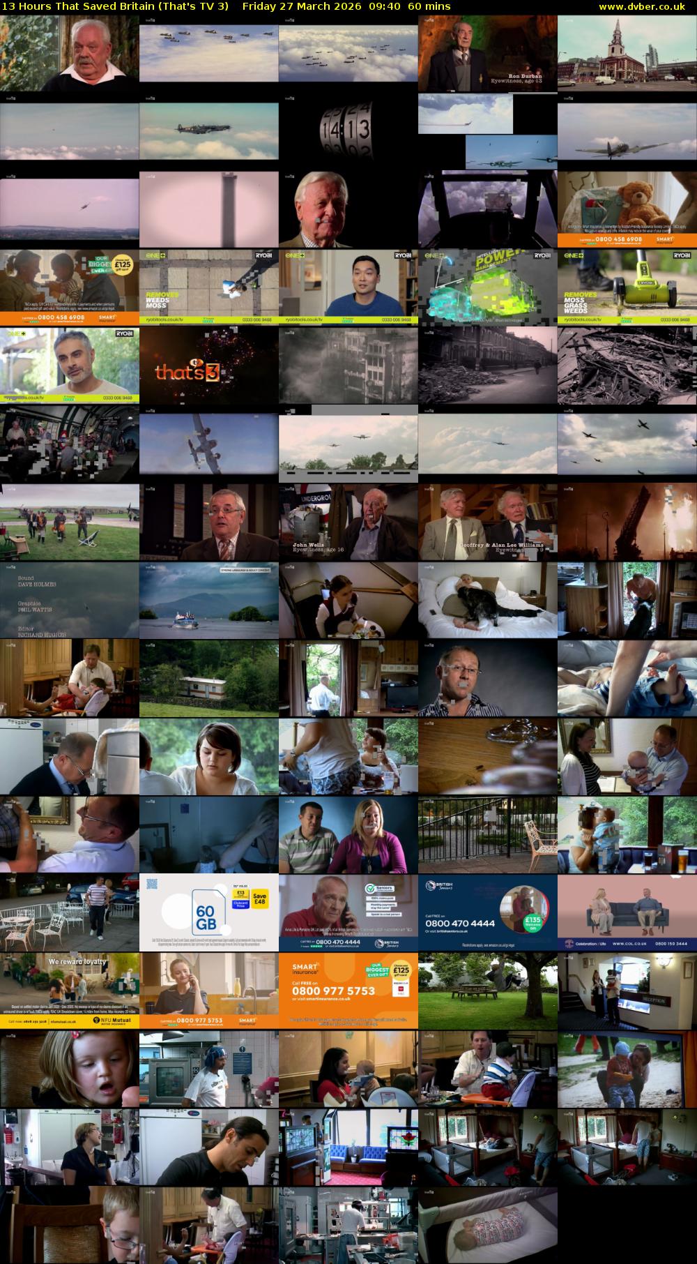 13 Hours That Saved Britain (That's TV 3) Friday 27 March 2026 09:40 - 10:40