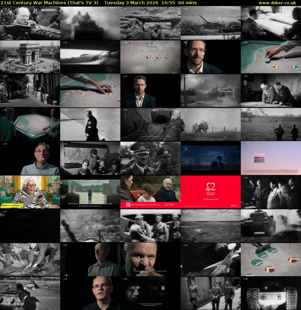 21st Century War Machines (That's TV 3) Tuesday 3 March 2026 16:55 - 17:55