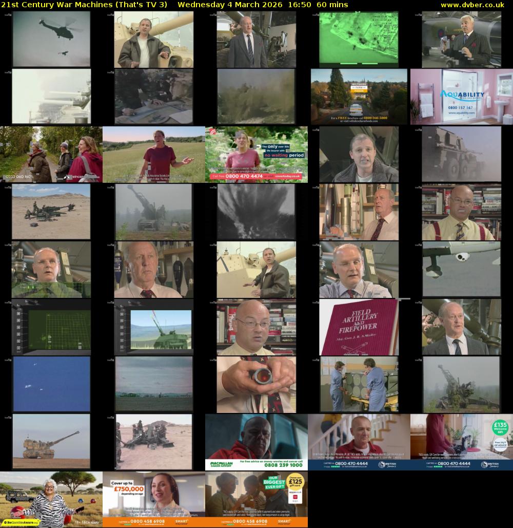 21st Century War Machines (That's TV 3) Wednesday 4 March 2026 16:50 - 17:50