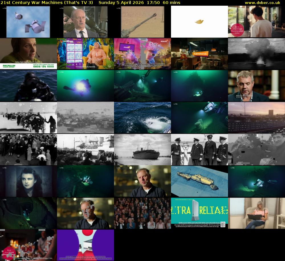 21st Century War Machines (That's TV 3) Sunday 5 April 2026 17:50 - 18:50