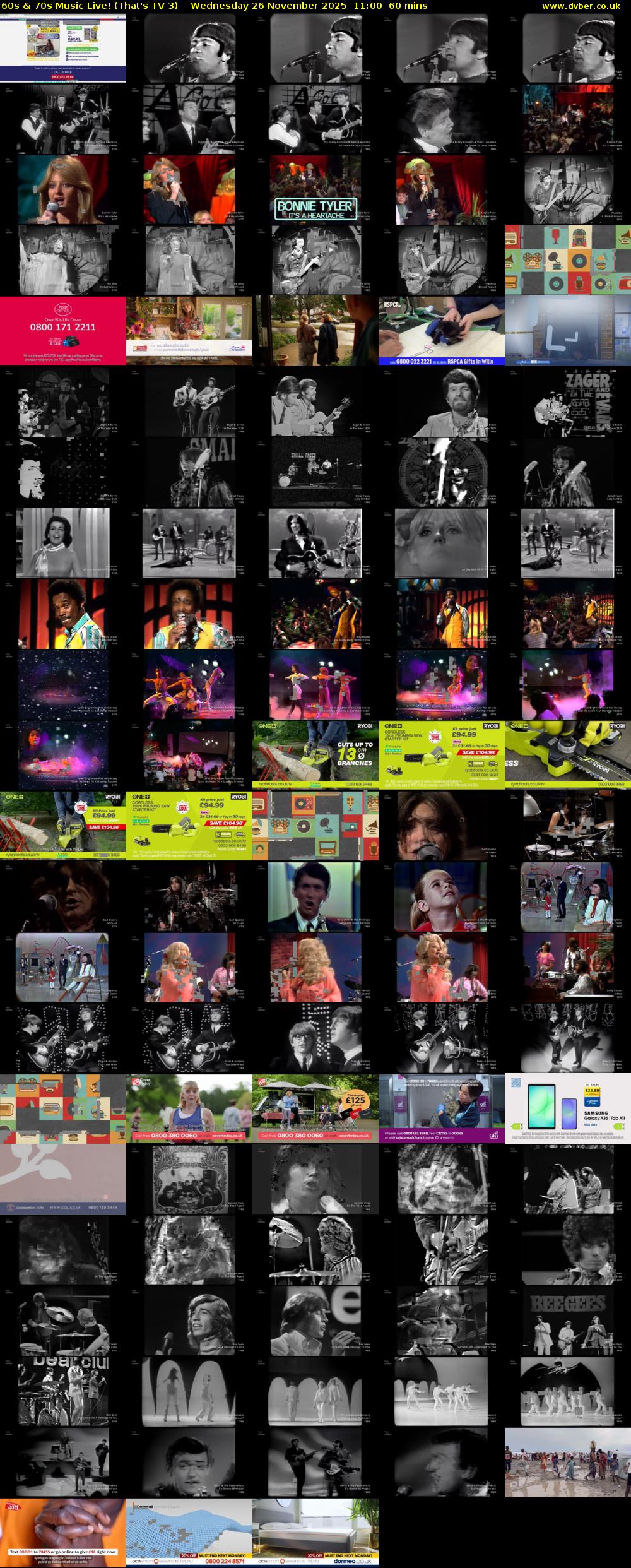 60s & 70s Music Live! (That's TV 3) Wednesday 26 November 2025 11:00 - 12:00