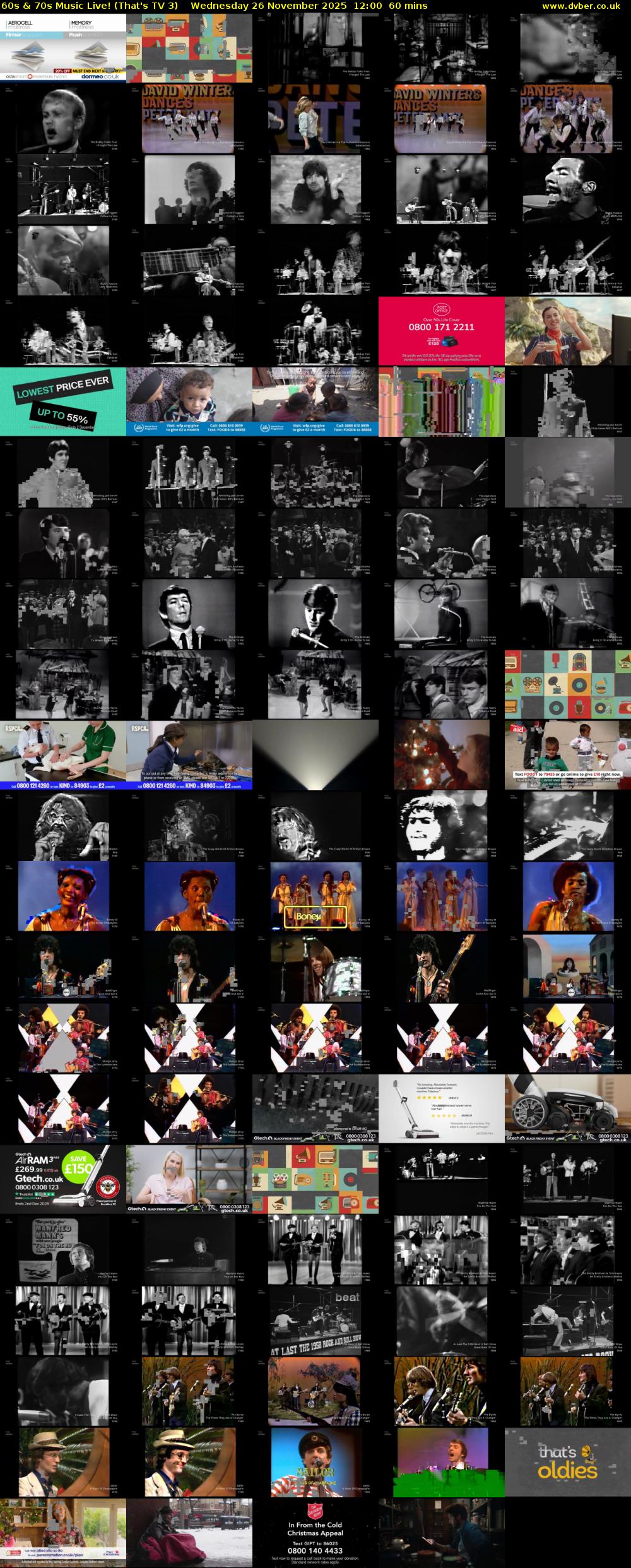 60s & 70s Music Live! (That's TV 3) Wednesday 26 November 2025 12:00 - 13:00