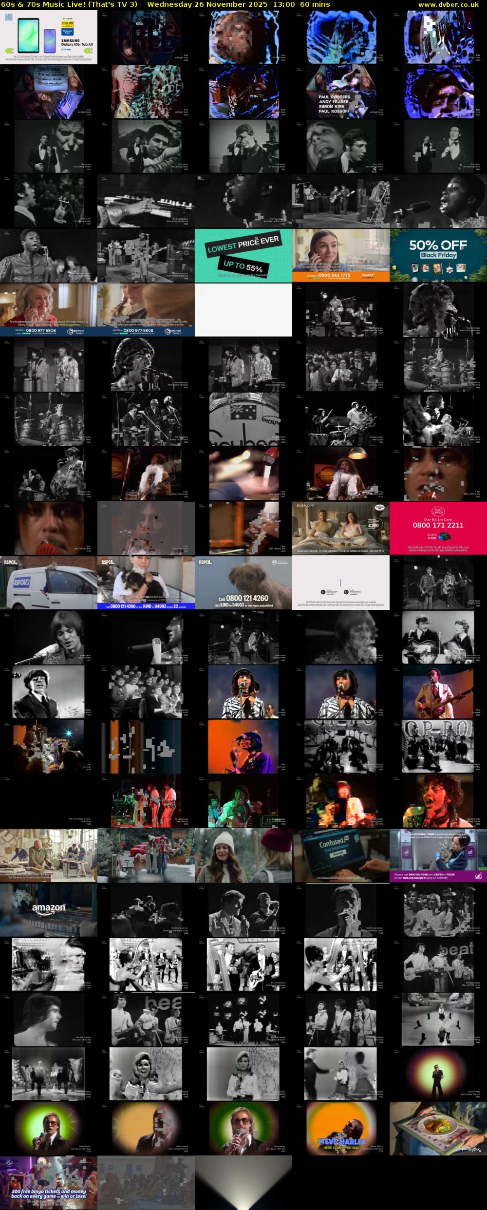 60s & 70s Music Live! (That's TV 3) Wednesday 26 November 2025 13:00 - 14:00