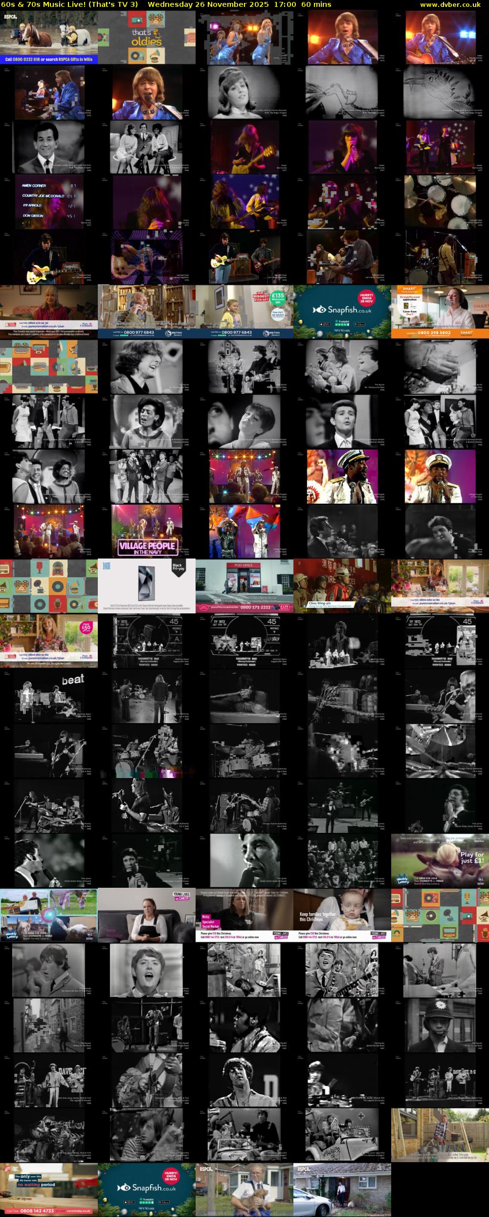 60s & 70s Music Live! (That's TV 3) Wednesday 26 November 2025 17:00 - 18:00