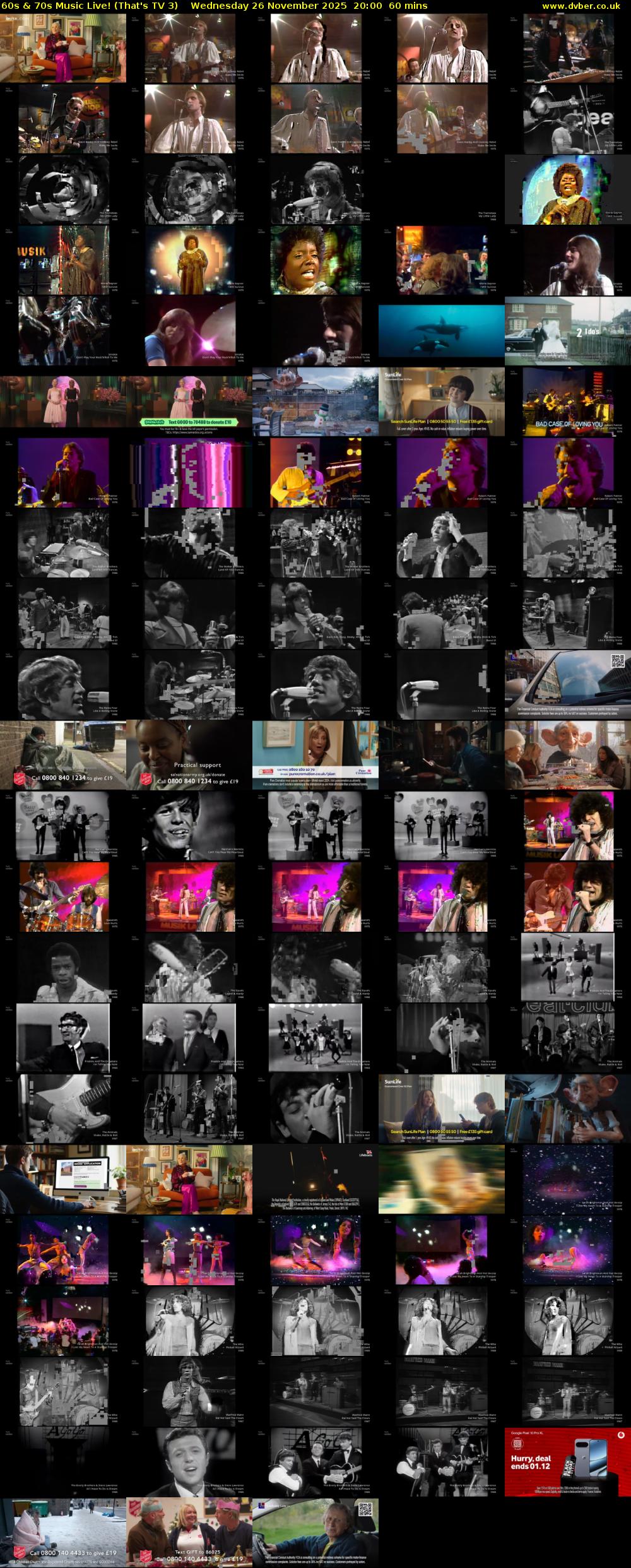 60s & 70s Music Live! (That's TV 3) Wednesday 26 November 2025 20:00 - 21:00