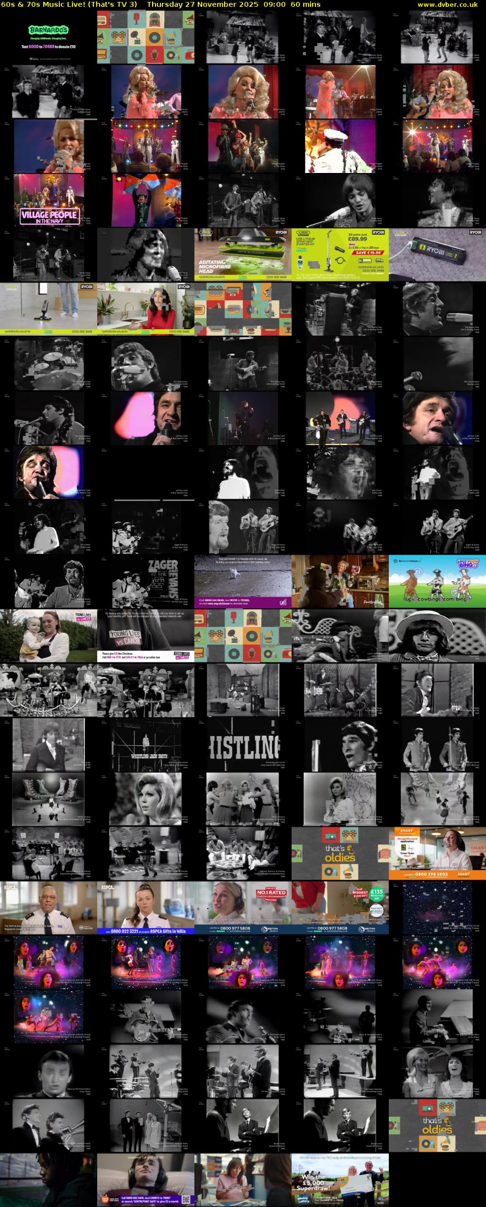 60s & 70s Music Live! (That's TV 3) Thursday 27 November 2025 09:00 - 10:00