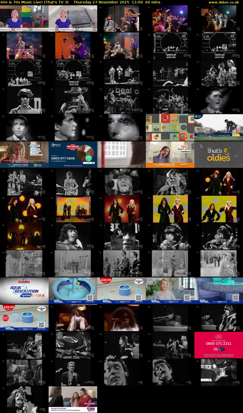 60s & 70s Music Live! (That's TV 3) Thursday 27 November 2025 11:00 - 12:00