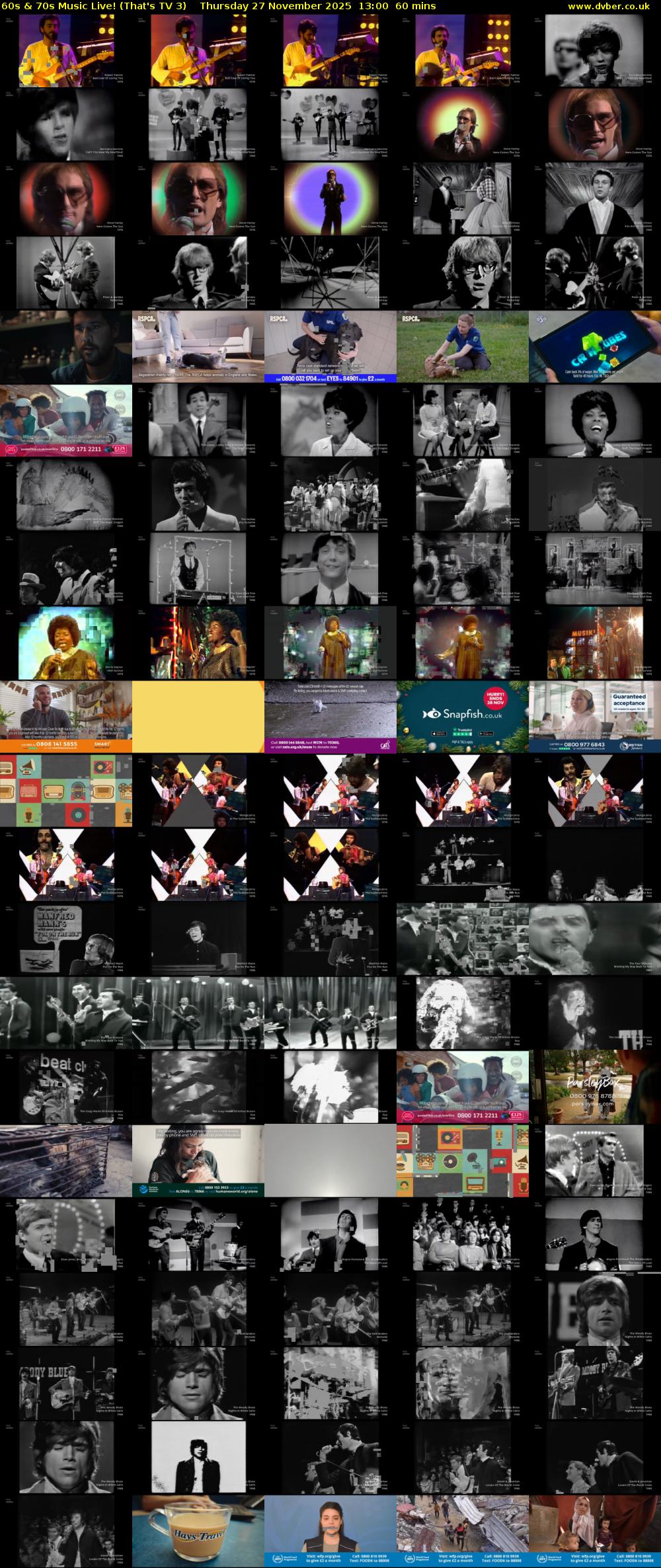 60s & 70s Music Live! (That's TV 3) Thursday 27 November 2025 13:00 - 14:00