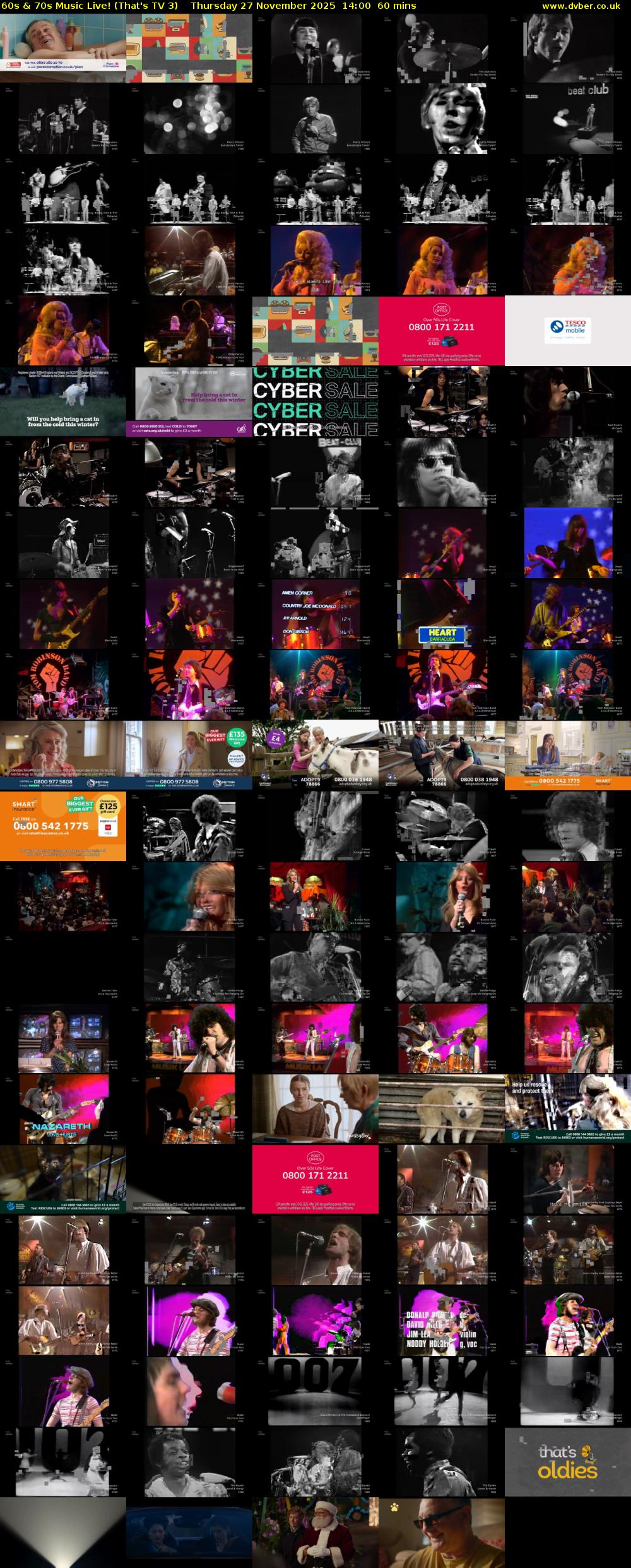 60s & 70s Music Live! (That's TV 3) Thursday 27 November 2025 14:00 - 15:00