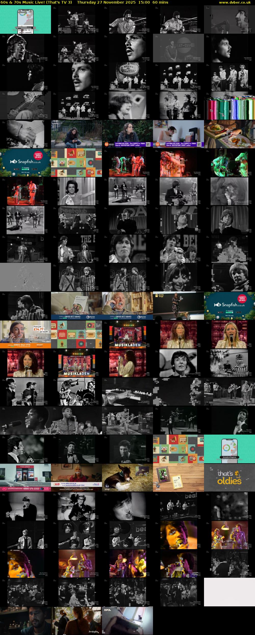60s & 70s Music Live! (That's TV 3) Thursday 27 November 2025 15:00 - 16:00