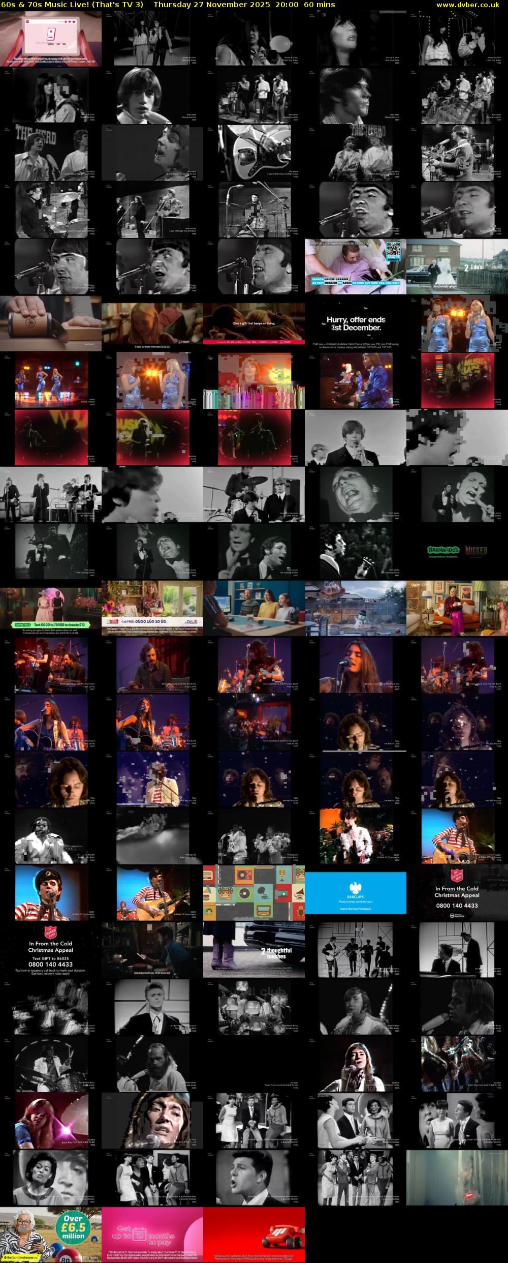 60s & 70s Music Live! (That's TV 3) Thursday 27 November 2025 20:00 - 21:00