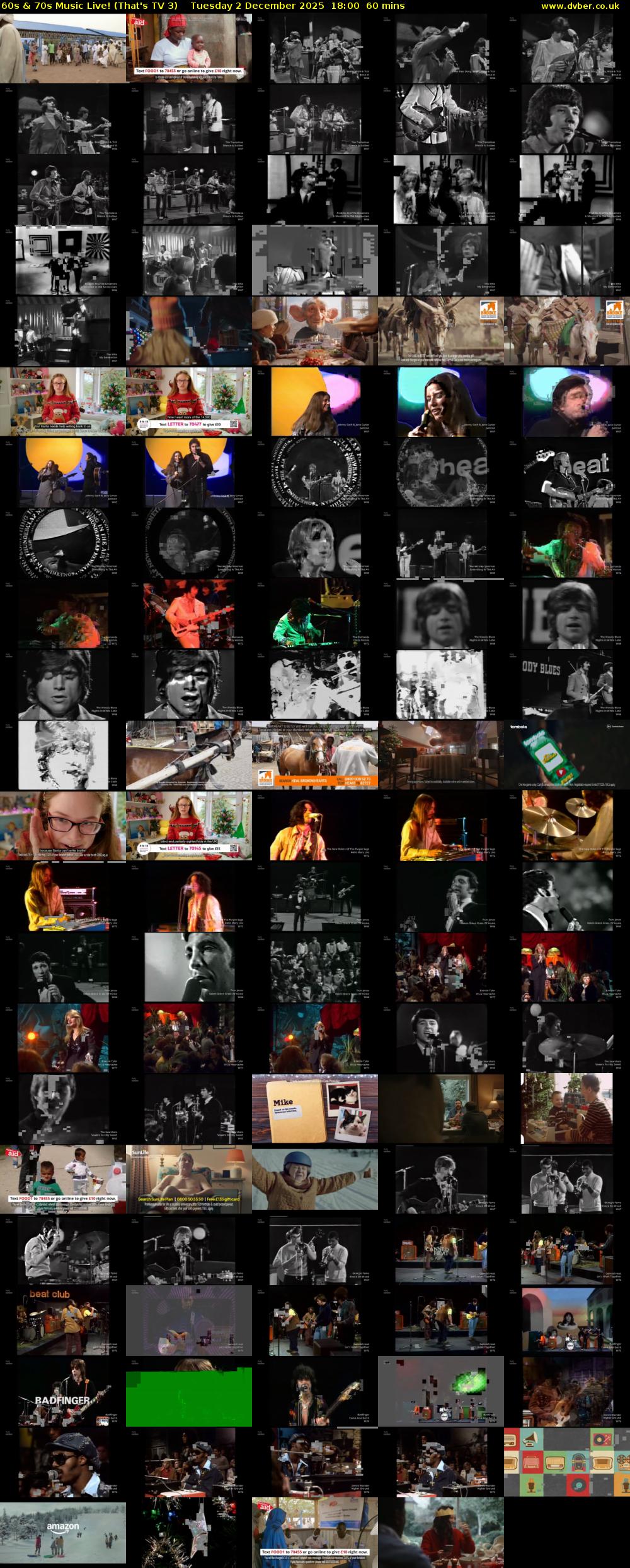 60s & 70s Music Live! (That's TV 3) Tuesday 2 December 2025 18:00 - 19:00