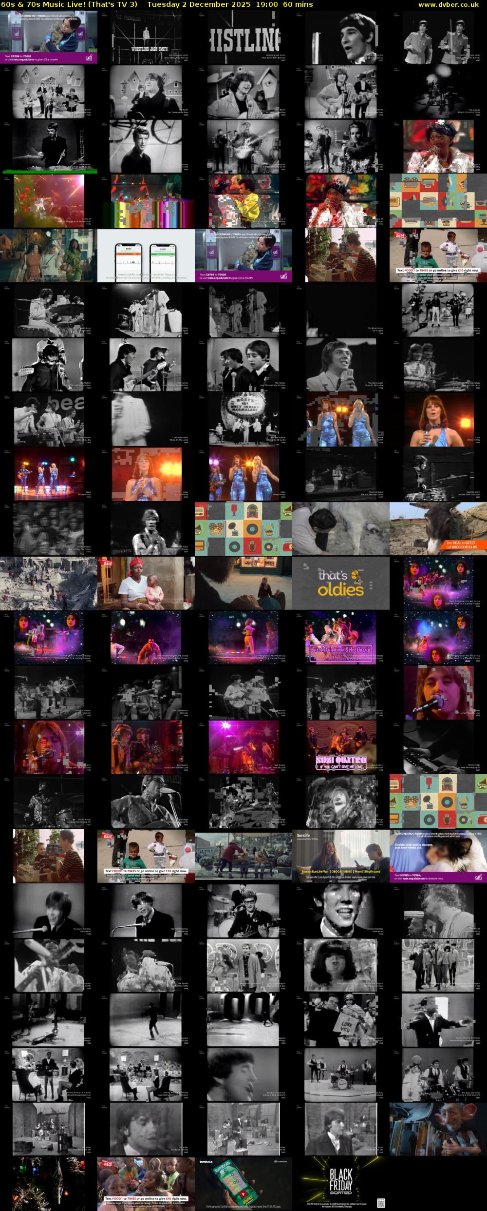 60s & 70s Music Live! (That's TV 3) Tuesday 2 December 2025 19:00 - 20:00