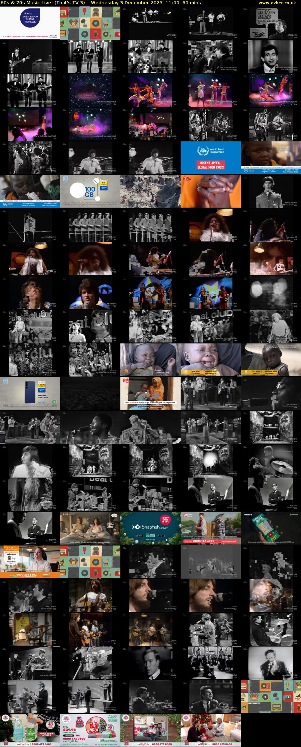 60s & 70s Music Live! (That's TV 3) Wednesday 3 December 2025 11:00 - 12:00