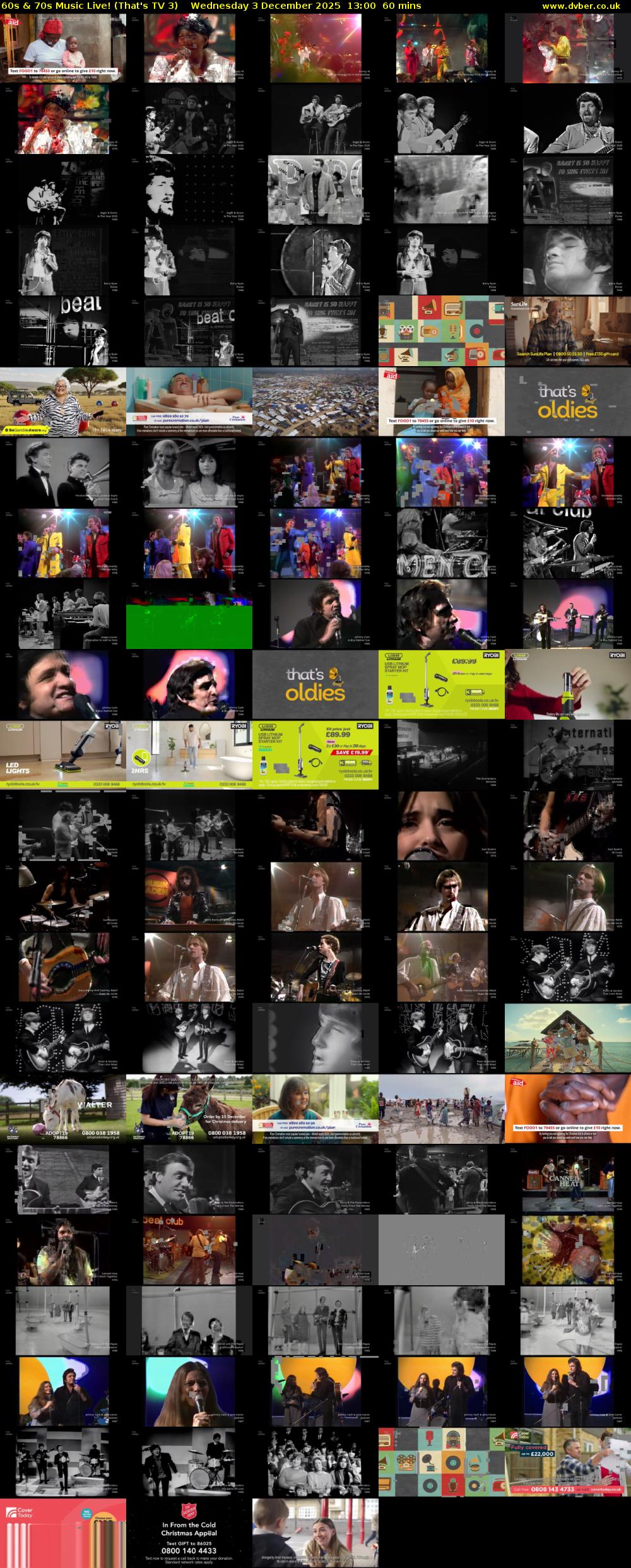 60s & 70s Music Live! (That's TV 3) Wednesday 3 December 2025 13:00 - 14:00